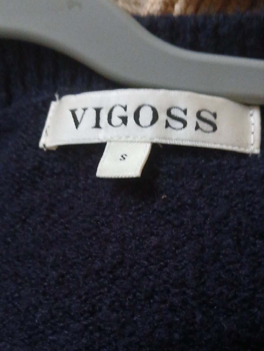 Vigoss Black Cardigan Sweater with Beige Horse Motif - Picture 2 of 5
